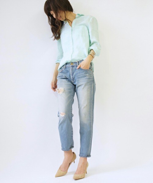 FREDY&GLOSTER（フレディアンドグロスター）の「クラッシュデニムパンツ（デニムパンツ・レディース・ブルー・36/38/34）」の14枚目の写真