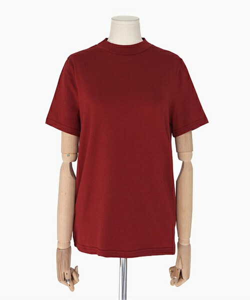 DHOLIC（ディーホリック）の「ハーフハイネックベーシックTシャツ（Tシャツ/カットソー・レディース・ホワイト/ワイン/ミント・FREE）」の3枚目の写真