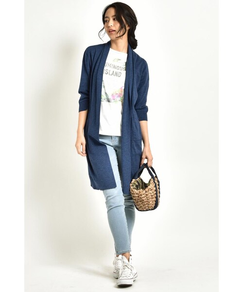 LIPSTAR（リップスター）の「ショールニットカーデ（トップス・レディース・オフホワイト/レッド/ネイビー/ベージュ・M）」の10枚目の写真