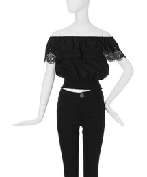 MURUA | 【FEMININE】コットンレースオフショルトップス(トップス)