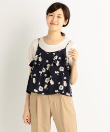 RAY CASSIN | 花柄フリルオーバーキャミソール(トップス)