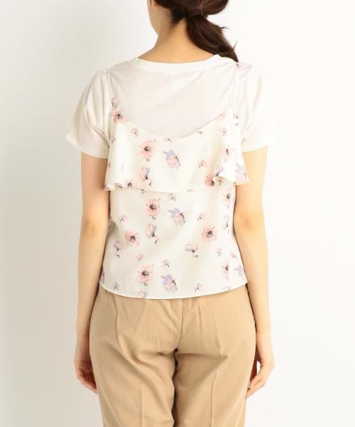 RAY CASSIN（レイカズン）の「花柄フリルオーバーキャミソール（トップス・レディース・ネイビー/ピンク/オフシロ・FREE）」の5枚目の写真