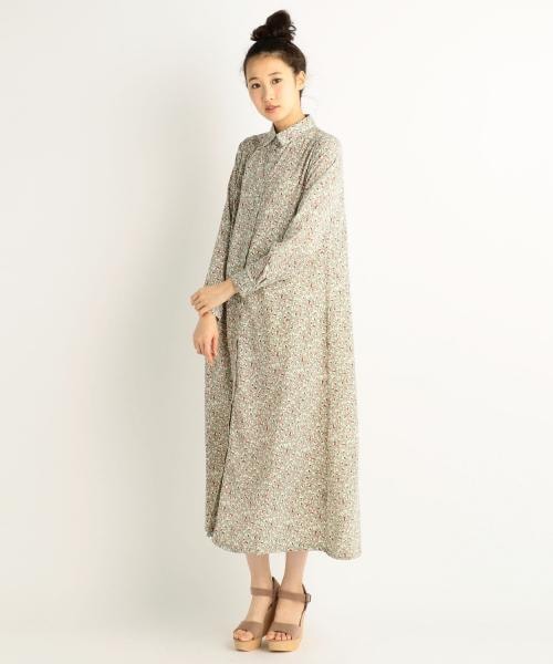 RAY CASSIN（レイカズン）の「花柄シャツワンピース（ワンピース/ドレス・レディース・ブラック/ピンク/ミント・FREE）」の2枚目の写真