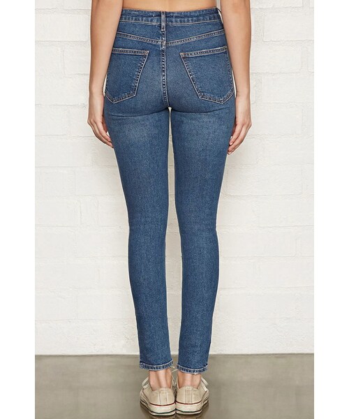 FOREVER 21（フォーエバー トゥエンティーワン）の「FOREVER 21 high-waisted skinny jeans（デニムパンツ・レディース・Blue・24/25/26/27/28/29/30/31）」の4枚目の写真