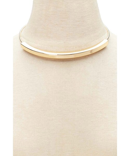 FOREVER 21（フォーエバー トゥエンティーワン）の「FOREVER 21 curved pendant collar necklace（ネックレス・レディース・Gold・ONE SIZE）」の2枚目の写真