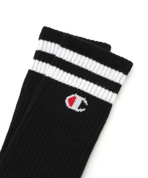 Champion(チャンピオン)の「ユニセックス チャンピオン フルレングスソックス Champion FULL LENGTH LINE SOCKS 2P CMSBH003(ソックス/靴下・メンズ・ホワイト/ブラック・SMALL/MEDIUM)」の3枚目の写真