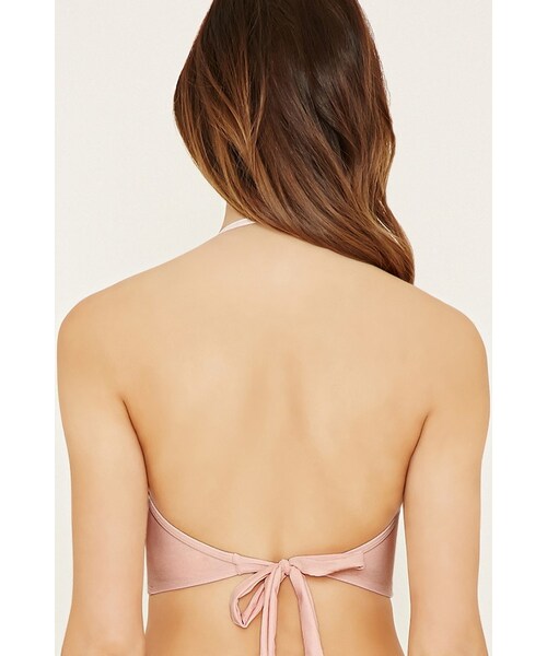 FOREVER 21（フォーエバー トゥエンティーワン）の「FOREVER 21 crisscross halter bikini top（水着・レディース・Pink/Green・S/M/L）」の5枚目の写真