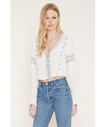 FOREVER 21 | FOREVER 21 button-front embroidered top(シャツ/ブラウス)