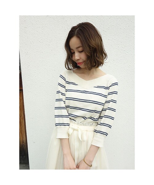 F i.n.t（フィント）の「バックリボンボーダーニットプルオーバー/F&A（ニット/セーター・レディース・その他）」の3枚目の写真