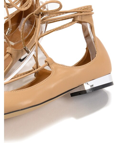 Re:EDIT（リエディ）の「メタルヒールレースアップフラットパンプス（シューズ・レディース・ブラック(001)/ホワイト(002)/ベージュ(004)/シルバー(023)・S(002)/M(003)/L(004)/LL(005)）」の7枚目の写真
