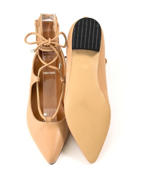 Re:EDIT（リエディ）の「メタルヒールレースアップフラットパンプス（シューズ・レディース・ブラック(001)/ホワイト(002)/ベージュ(004)/シルバー(023)・S(002)/M(003)/L(004)/LL(005)）」の5枚目の写真