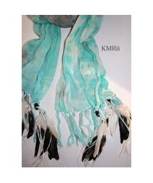 kmrii 大判マグノリアフェザーストール KMRii（ケムリ）の「KMRii (ケムリ）フェザー ストール MAGNOLIA STOLE