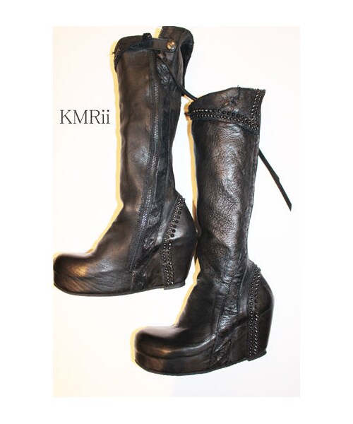 KMRii（ケムリ）の「KMRii (ケムリ）ロング ブーツ (サイズ 37) CRUSH 