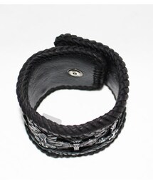 gunda ガンダ レザー スタッズ チェーン 編み上げ バングル ブレスレット gunda - JOIN 2 BRACELET/I | ジョイン 2 ブレスレット/I