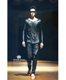 no brand（ノーブランド）の「memhim (メンヒム) レザートップス（T