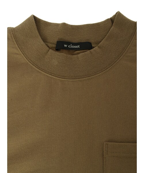 w closet（ダブルクローゼット）の「ハイネックポケ付きTシャツ（トップス・レディース・オフホワイト/Sイエロー/カーキ/ブラック・FREE）」の8枚目の写真