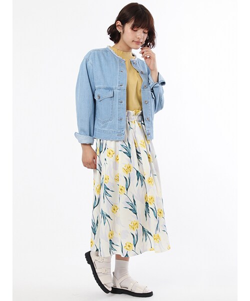 w closet（ダブルクローゼット）の「ハイネックポケ付きTシャツ（トップス・レディース・オフホワイト/Sイエロー/カーキ/ブラック・FREE）」の12枚目の写真