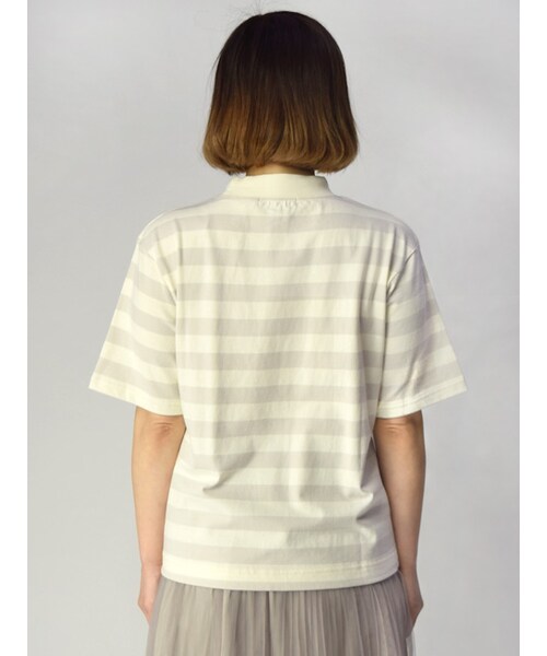 w closet(ダブルクローゼット)の「ハイネックポケ付きボーダーTシャツ(トップス・レディース・Sイエロー/Sグレー/ブラック・FREE)」の6枚目の写真