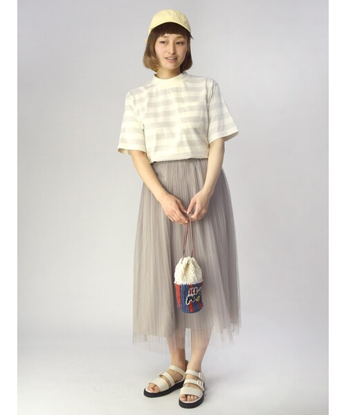 w closet(ダブルクローゼット)の「ハイネックポケ付きボーダーTシャツ(トップス・レディース・Sイエロー/Sグレー/ブラック・FREE)」の10枚目の写真