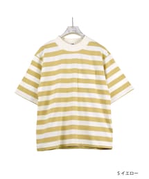 w closet | ハイネックポケ付きボーダーTシャツ(トップス)