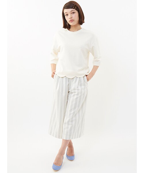 w closet(ダブルクローゼット)の「裾スカラッププルオーバー(トップス・レディース・オフホワイト/グレー/Dオレンジ・FREE)」の11枚目の写真