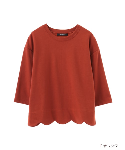 w closet(ダブルクローゼット)の「裾スカラッププルオーバー(トップス・レディース・オフホワイト/グレー/Dオレンジ・FREE)」の3枚目の写真