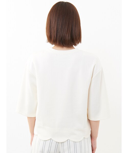 w closet(ダブルクローゼット)の「裾スカラッププルオーバー(トップス・レディース・オフホワイト/グレー/Dオレンジ・FREE)」の6枚目の写真
