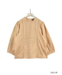 w closet | 刺繍レース切替ブラウス(トップス)