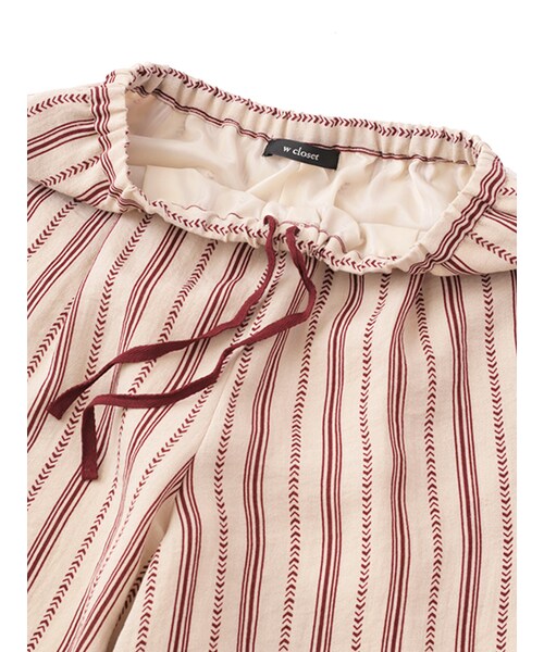 w closet（ダブルクローゼット）の「エスニック柄ストライプパンツ（パンツ・レディース・ベージュ×ブラック/キナリ×レッド・FREE）」の7枚目の写真