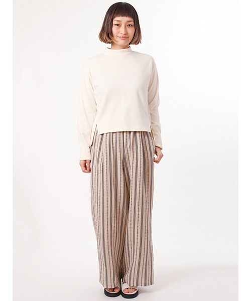 w closet（ダブルクローゼット）の「エスニック柄ストライプパンツ（パンツ・レディース・ベージュ×ブラック/キナリ×レッド・FREE）」の10枚目の写真