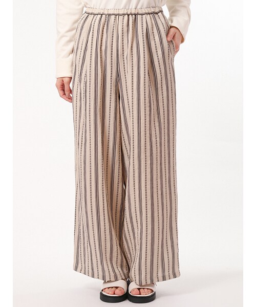 w closet（ダブルクローゼット）の「エスニック柄ストライプパンツ（パンツ・レディース・ベージュ×ブラック/キナリ×レッド・FREE）」の3枚目の写真