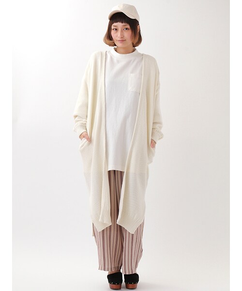 w closet（ダブルクローゼット）の「エスニック柄ストライプパンツ（パンツ・レディース・ベージュ×ブラック/キナリ×レッド・FREE）」の11枚目の写真