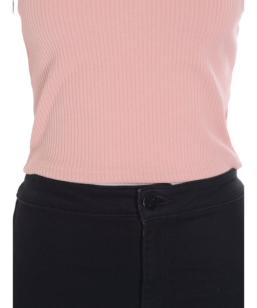 EVRIS（エヴリス）の「バックレースアップリブTOPS（トップス・レディース・ホワイト/ブラック/ピンク/マスタード/カーキ）」の13枚目の写真