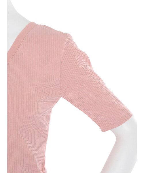 EVRIS（エヴリス）の「バックレースアップリブTOPS（トップス・レディース・ホワイト/ブラック/ピンク/マスタード/カーキ）」の14枚目の写真