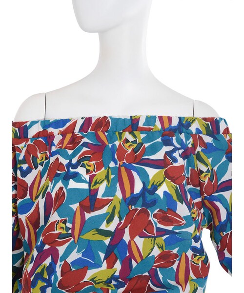 EVRIS（エヴリス）の「Paint FlowerオフショルTOPS（トップス・レディース・ホワイト/ブラック）」の8枚目の写真