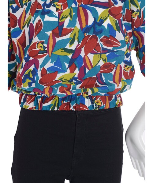 EVRIS（エヴリス）の「Paint FlowerオフショルTOPS（トップス・レディース・ホワイト/ブラック）」の9枚目の写真