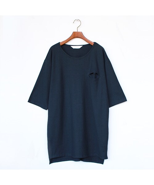 roundabout(ラウンダバウト)の「S/S Pocket Long T-Shirts(トップス・Navy/White・1/2)」の1枚目の写真