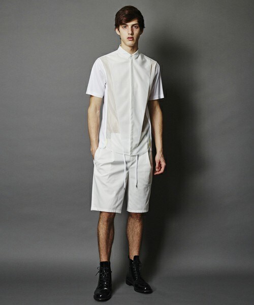 ato(アトウ)の「MESH×60/2 T-CLOTH SHIRTS(シャツ/ブラウス・メンズ・ホワイト/ブラック・44/46/48)」の3枚目の写真