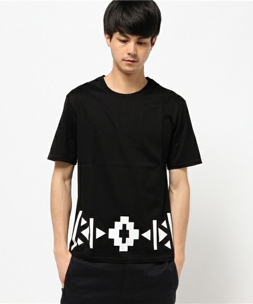 ato（アトウ）の「60/2 T-CLOTH NATIVE PATTERN（Tシャツ/カットソー・メンズ・ホワイト×ブラック/ブラック×ホワイト/ブラック×ブルー・46/48）」の2枚目の写真