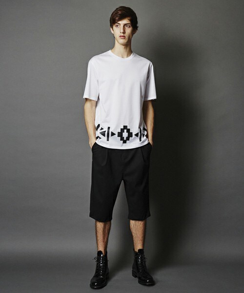 ato（アトウ）の「60/2 T-CLOTH NATIVE PATTERN（Tシャツ/カットソー・メンズ・ホワイト×ブラック/ブラック×ホワイト/ブラック×ブルー・46/48）」の4枚目の写真