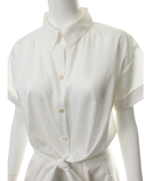 31 Sons de mode（トランテアン　ソン　ドゥ　モード）の「イレギュラーヘムシャツワンピース（ワンピース/ドレス・レディース・ブラック/ホワイト/サックスブルー・36/38）」の14枚目の写真