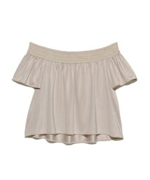 LILY BROWN | サテンオフショルトップス(トップス)