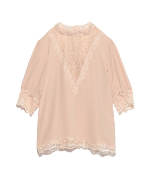 LILY BROWN（リリーブラウン）の「レース切替シフォントップス（プルオーバー・レディース・OWHT/PBEG/BLU・F）」の2枚目の写真