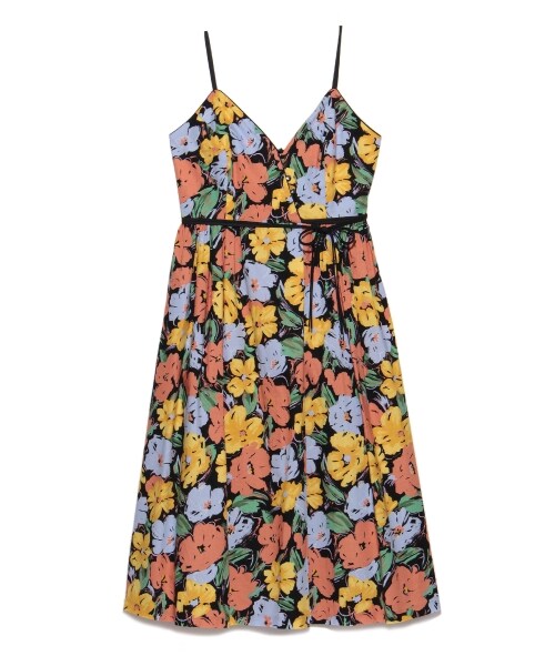 LILY BROWN（リリーブラウン）の「大花ラップ風キャミワンピース（キャミワンピース・レディース・OWHT/GRN/BLK・F）」の3枚目の写真