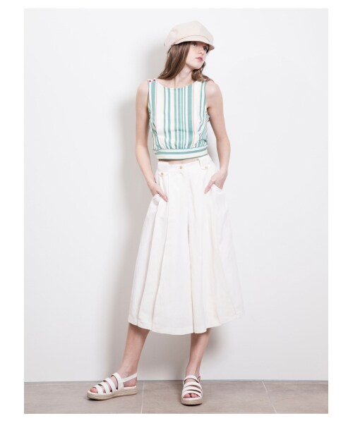 LILY BROWN(リリーブラウン)の「タックガウチョパンツ(ワイドパンツ・レディース・OWHT/PNK/BLU・0/1)」の11枚目の写真