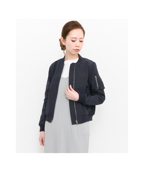 KBF（ケイビーエフ）の「MA-1フライトジャケット（ジャケット/アウター・レディース・KHAKI/IVORY/D.NAVY・one）」の6枚目の写真