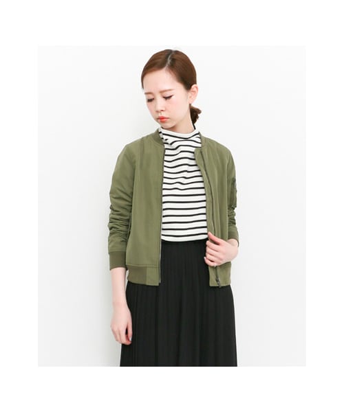 KBF（ケイビーエフ）の「MA-1フライトジャケット（ジャケット/アウター・レディース・KHAKI/IVORY/D.NAVY・one）」の5枚目の写真