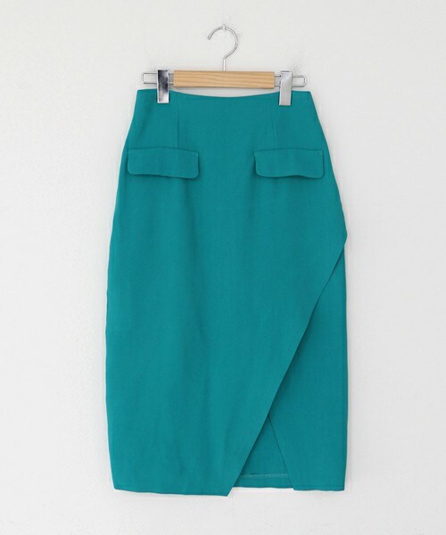 DHOLIC（ディーホリック）の「フェイクポケットスリットミディ丈ペンシスカート（スカート・レディース・ブラック/ミントグレー/アクアグリーン・S/M）」の3枚目の写真