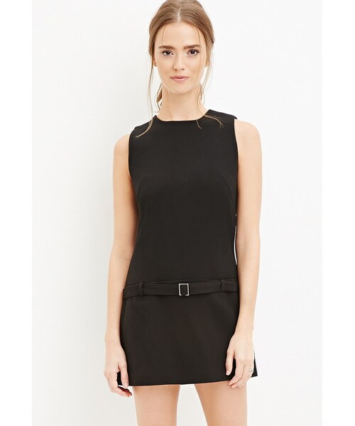 FOREVER 21（フォーエバー トゥエンティーワン）の「FOREVER 21 belted drop-waist dress（ワンピース・レディース・Black/White・S/M）」の6枚目の写真