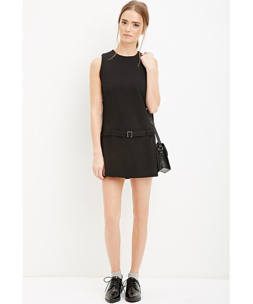 FOREVER 21（フォーエバー トゥエンティーワン）の「FOREVER 21 belted drop-waist dress（ワンピース・レディース・Black/White・S/M）」の7枚目の写真